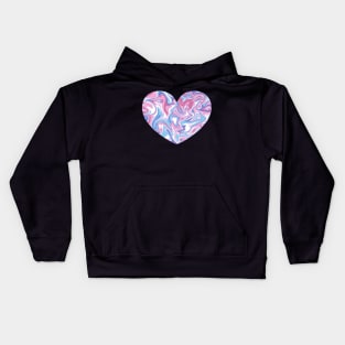 Bigender Pride Marble Heart Kids Hoodie